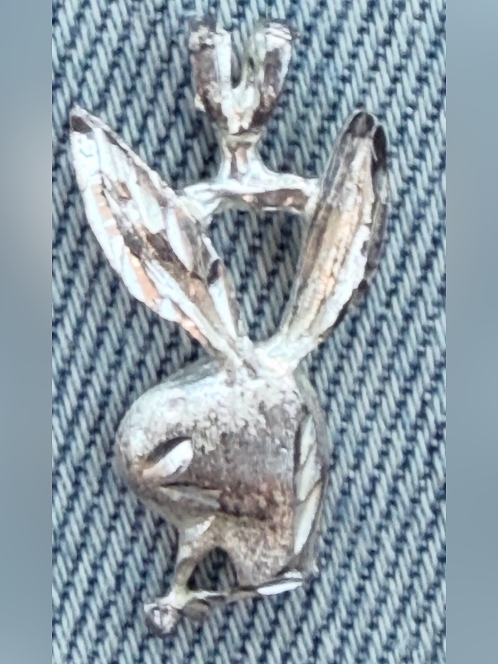 Vintage Sterling Silver Playboy Bunny Pendant Free Black gift box included 🐰